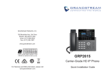 Grandstream Networks GRP2615 Quick Installation Guide