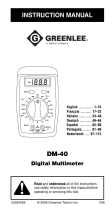 Greenlee DM-40 Digital Multimeter (Europe) Manual de usuario