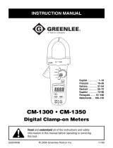Greenlee CM-1300, CM-1350 Digital Clamp-on Meter (Europe) Manual de usuario