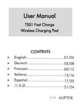 AGPtek TS01 Fast Charge Wireless Charging Pad Manual de usuario