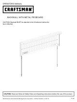 Craftsman 8' Metal Workbench Backwall Manual de usuario