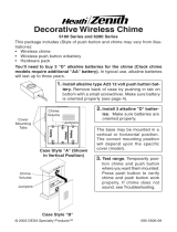 Heath Zenith Decorative Wireless Chime 6280 Manual de usuario