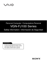 Sony VGN-FJ150 Safety guide