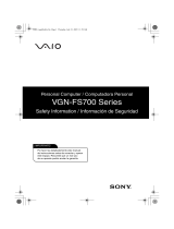 Sony VGN-FS710/W Safety guide