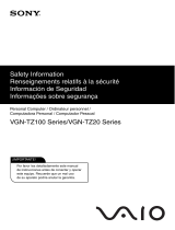 Sony VGN-TZ185N/WC Safety guide