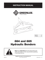 Greenlee 884 & 885 Hydraulic Benders Manual de usuario