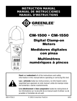 Greenlee CM-1500, CM-1550  Clamp-on Meter, AC/DC Manual de usuario