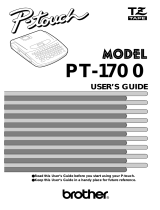 Brother Label Maker PT-1700 Manual de usuario