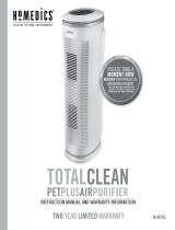 HoMedics AT-PET02 Total Clean Pet Plus Air Purifier El manual del propietario