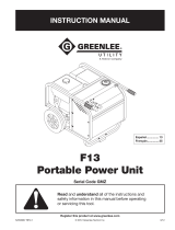 Textron F13 Portable Power Unit S/C GMZ Manual de usuario