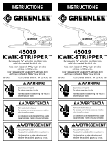 Greenlee Textron 45019 Kwik Stripper Manual de usuario
