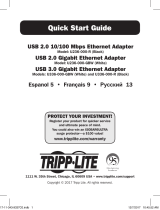 Tripp Lite USB 2.0 10/100 Mbps Ethernet Adapter, USB 2.0 Gigabit Ethernet Adapter & USB 3.0 Gigabit Ethernet Adapter Guía de inicio rápido