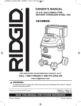 RIDGID Aspirateur eau et poussière en acier inoxydable de 16 gallons avec chariot Manual de usuario