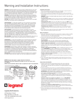 Legrand TM873WSL Guía de instalación