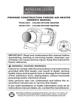 ProCom Heating PCFA125V Manual de usuario