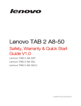 Mode d'Emploi pdf Lenovo Tab 2 A8-50 Guía de inicio rápido