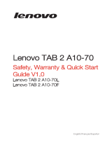 Lenovo Tab 2 A10-70 Guía de inicio rápido