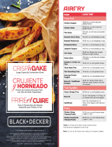 Black and Decker Appliances Crisp'N Bake Air Fry Cooking Chart Guía del usuario