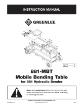Greenlee 881 Mobile Bending Table Manual de usuario