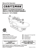 Craftsman 16" Variable Speed Scroll Saw (21602) Manual de usuario
