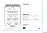 Kenmore 2.4 cu. ft. Compact Refrigerator - Black El manual del propietario