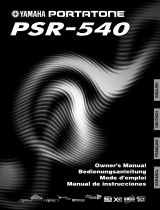 Yamaha PSR-540 Manual de usuario