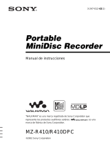 Sony MZ-R410 Manual de usuario