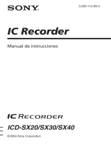 Sony ICD SX20 Manual de usuario