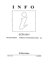 Electrolux EON841K Manual de usuario