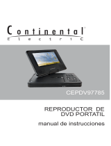 Continental Electric Portable DVD Player CEPDV97785 Manual de usuario