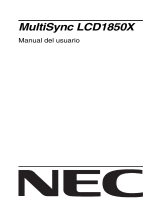 NEC MultiSync® LCD1850XBK El manual del propietario
