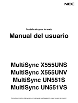 NEC MultiSync® UN551S El manual del propietario