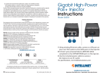 Intellinet Gigabit High-Power PoE  Injector Quick Instruction Guide