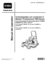 Toro Z Master Professional 7000 Series Riding Mower, With 132cm TURBO FORCE Side Discharge Mower Manual de usuario