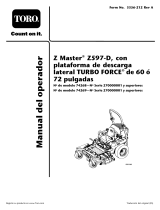 Toro Z597-D Z Master, With 72in TURBO FORCE Side Discharge Mower Manual de usuario
