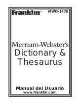 Ectaco Franklin MWD-1470 Merriam-Webster Dictionary Manual de usuario