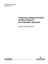 Micro Motion Transmisor Modelo IFT9703 de con Indicador Opcional El manual del propietario