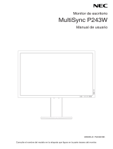 NEC MultiSync P243W Manual de usuario