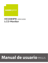Hannspree HX 194 HPB19” Square monitor: Designed for office applications… Make work more efficient.Digital & Analog inputsVESA Wall mounting kitSpeakers & HeadphonesLow Blue Light modeFlicker-Free technology Manual de usuario