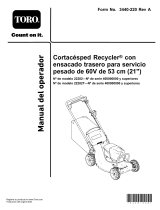 Toro Heavy-Duty 60V 21in Recycler/Rear Bagger Lawn Mower Manual de usuario