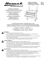 Homak 34″ Pro Series 3 Drawer Service Carts Manual de usuario