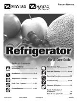 Maytag MBF2256KEB - Bottom Freezer Refridgerator Manual de usuario