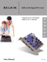 Belkin CARTE PCI USB 2.0 5 PORTS #F5U220VEA1 Manual de usuario