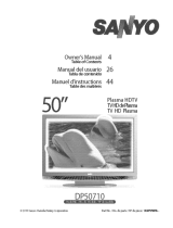 Sanyo DP50710 - 50" Diagonal Plasma 720p HDTV Manual de usuario