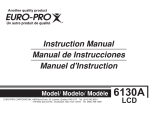 Euro-Pro 6130A LCD Manual de usuario