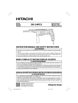 Hitachi DH24PC3 - 15/16" SDS Plus Rotary Hammer 3 Mode Manual de usuario