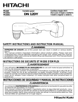 Hitachi DN12DYK - 12 Volt Ni-Cad 3/8" Right Angle Drill Manual de usuario