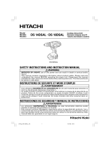 Hitachi DS18DSAL - 18V 1/2" Driver Drill 460 In/Lbs Torque Manual de usuario