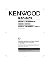 Kenwood KAC-8403 - Amplifier Manual de usuario