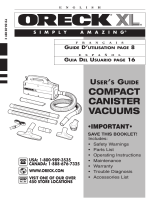Oreck compact canister Vaccum Manual de usuario